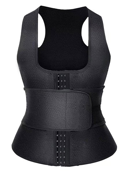 

Button Breasted Chest Support Tummy Control Shapewear, Black, Shapewear