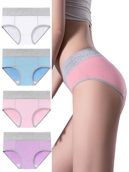 

4-Pack Assortment Cotton Contrast Panel Briefs, Color2, Briefs