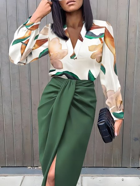 

Regular Fit Elegant Shirt Collar Blouse, As picture, Blouses and Shirts