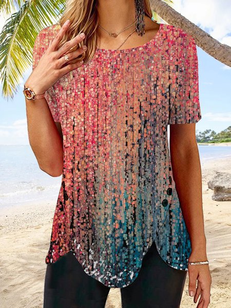 

Ombre Elegant Regular Fit T-Shirt, Red, Shirts & Blouses
