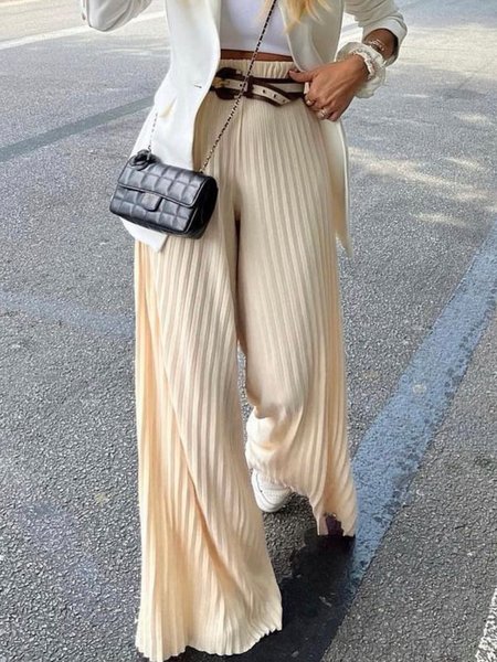 

Plain Urban Regular Fit Fashion Pants, Apricot, Pants