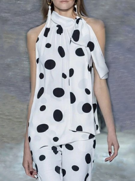 

Regular Fit Elegant Others Polka Dots Shirt, White, Blouses and Shirts