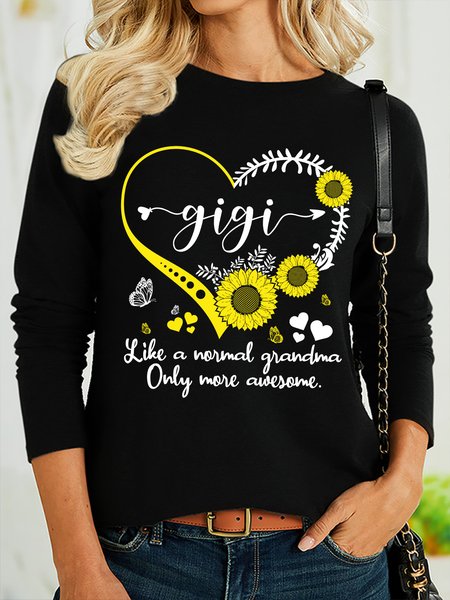 

Lilicloth X Ana Gigi Like A Normal Grandma Only More Awesome Women's Long Sleeve Top, Black, Long sleeves