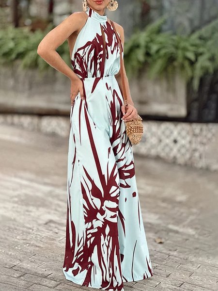 

Daily Elegant Floral Regular Fit Jumpsuit, Blue, Jumpsuits