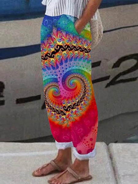

Loose Ombre Casual Pants, Multicolor, Pants