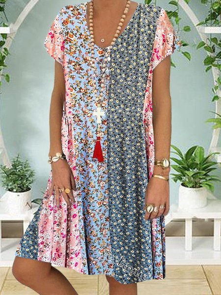 

Loose Casual Disty Floral Dress, Multicolor, Dresses