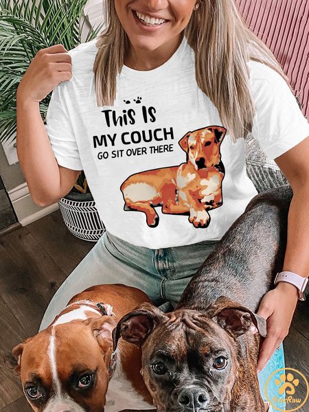 

Lilicloth X Funnpaw Women's This Is My Couch Go Sit Over There T-Shirt, White, T-shirts