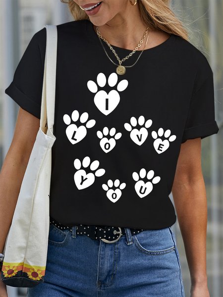 

Lilicloth X Hynek Rajtr Paws I Love You Women's T-Shirt, Black, T-shirts
