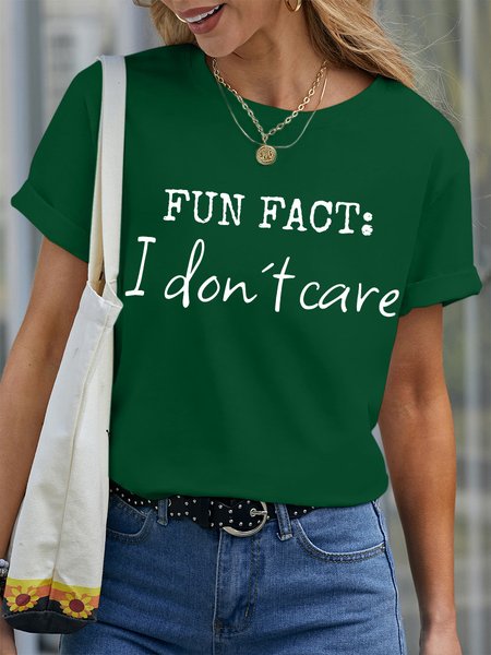 

Lilicloth X Hynek Rajtr Fun Fact I Don't Care Women's T-Shirt, Green, T-shirts