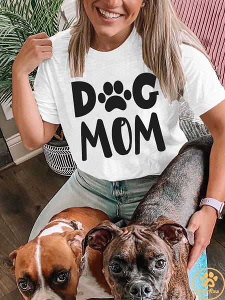 

Lilicloth X Funnpaw Women's Dog Mom T-Shirt, White, T-shirts