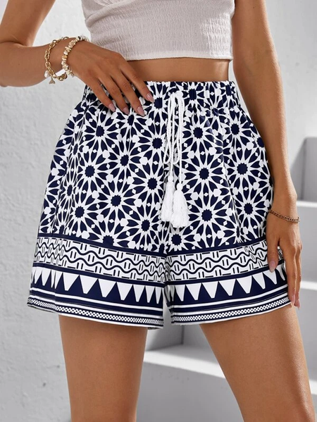 

Ethnic Loose Shorts, Dark blue, Shorts