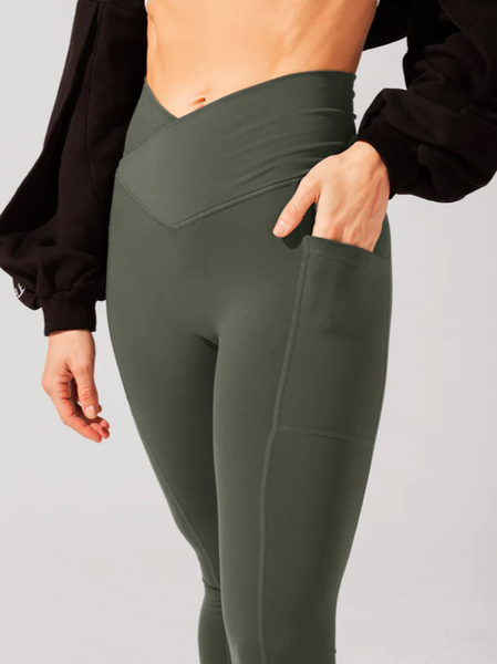 Casual Plain Tight Sweatpants & Joggers, Green, Pants