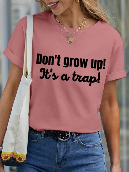 

Lilicloth X Kat8lyst Don't Grow Up It's A Trap Women's T-Shirt, Pink, T-shirts