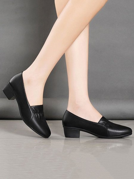 

Women's Simple Style Slip On Comfy Heel Shoe, Black, Heels