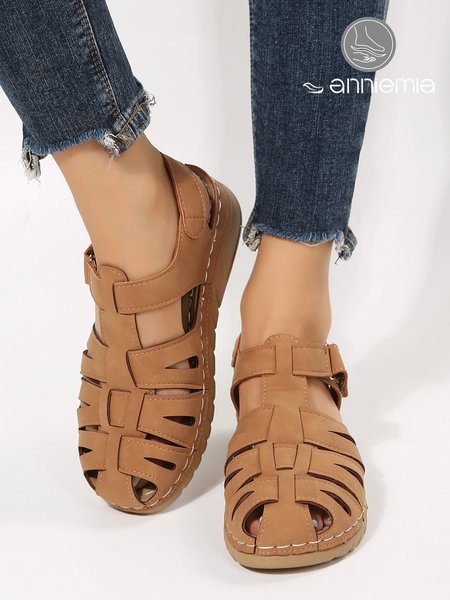 

Retro Casual Widened Soles Non-slip Fisherman Sandals, Khaki, Sandals