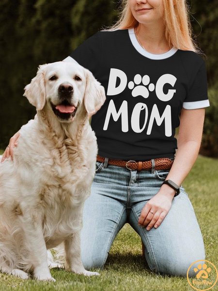 

Lilicloth X Funnpaw Women's Dog Mom T-Shirt, Black, T-shirts