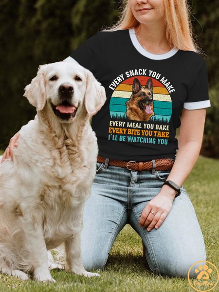 

Lilicloth X Funnpaw Women's Every Snack You Make Every Meal You Bake Every Bite You Take I'll Be Watching You T-Shirt, Black, T-shirts