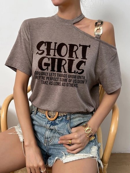 

Casual Cold Shoulder Shirt, Brown, Shirts & Blouses