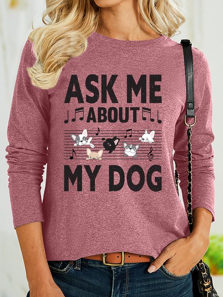 

Lilicloth X Jessanjony Ask Me About My Dog Women's Long Sleeve Top, Pink, Long sleeves