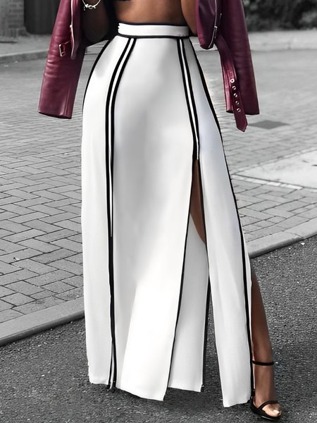 

Regular Fit Urban Color Block Skirt, White, Skirts