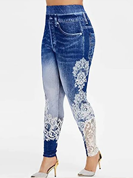 

Casual Ombre Tight Leggings, Blue, Leggings