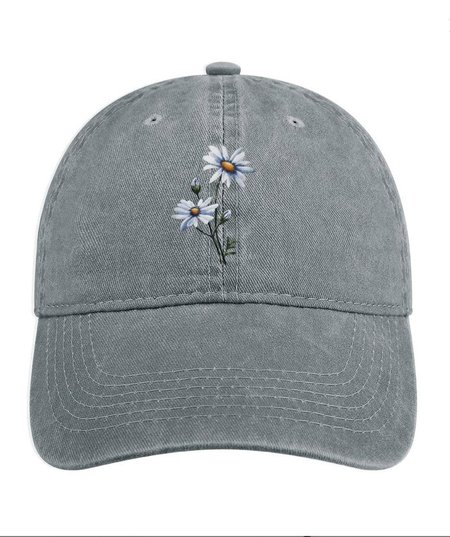 

Daisy Print Hat, Light gray, Women's Hats
