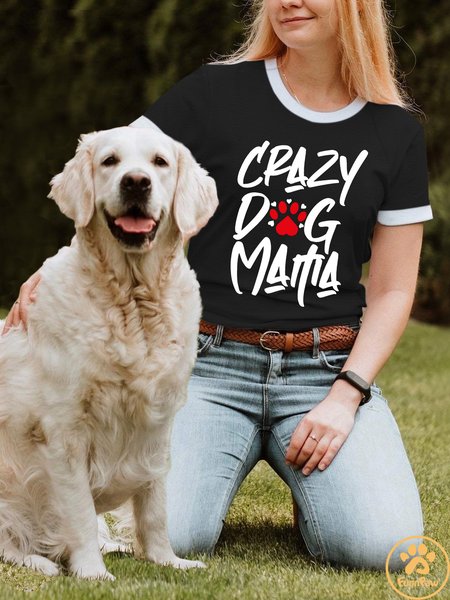 

Lilicloth X Funnpaw X Manikvskhan Crazy Dog Mama Women's T-Shirt, Black, T-shirts