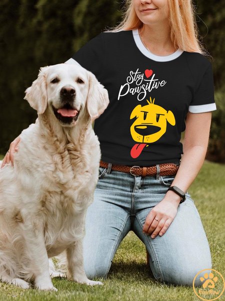 

Lilicloth X Funnpaw X Manikvskhan Stay Pawsitive Women's T-Shirt, Black, T-shirts