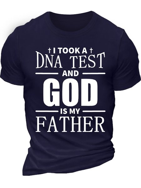 

Men’s I Took A DNA Test And God Is My Father Casual Regular Fit T-Shirt, Deep blue, T-shirts