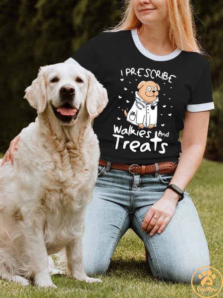 

Lilicloth X Funnpaw X Ana I Prescribe Walkies And Treats Women's T-Shirt, Black, T-shirts