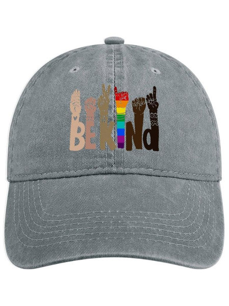 

BE kind Print Hat, Light gray, Men's Hats
