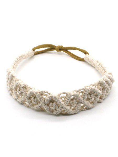 

Handwoven Cotton Rope Headband Bohemian Casual Hair Accessories, Off white, Women Hair Accessories