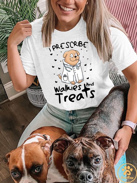

Lilicloth X Funnpaw X Ana I Prescribe Walkies And Treats Women's T-Shirt, White, T-shirts