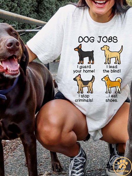 

Lilicloth X Funnpaw Women's Dog‘s Job T-Shirt, White, T-shirts