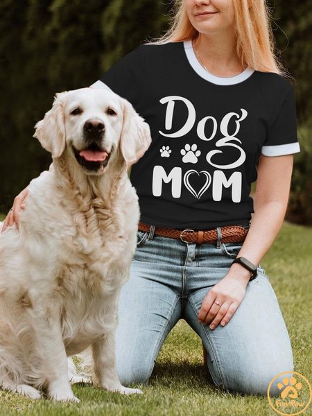 

Lilicloth X Funnpaw Women's Dog Mom T-Shirt, Black, T-shirts