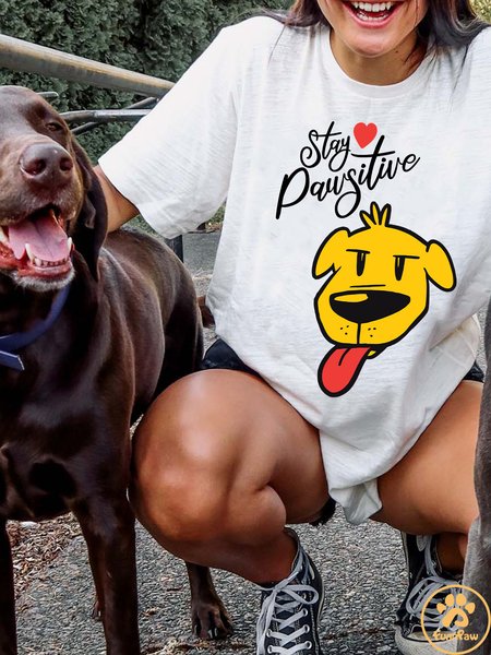 

Lilicloth X Funnpaw X Manikvskhan Stay Pawsitive Women's T-Shirt, White, T-shirts