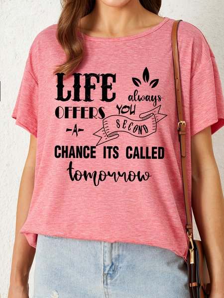 

Lilicloth X Y Life Always Offers You A Second Chance Its Called Tomorrow Women's T-Shirt, Red, T-shirts