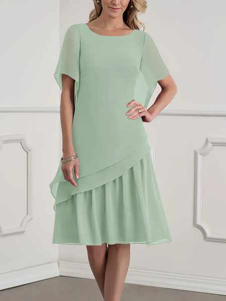 

Regular Fit Chiffon Urban Dress MOTHER OF THE BRIDE DRESS, Green, Formal Dresses