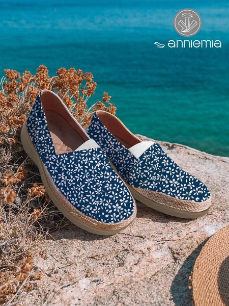 

Soft Sole Comfortable Blue Floral Flats, Flats