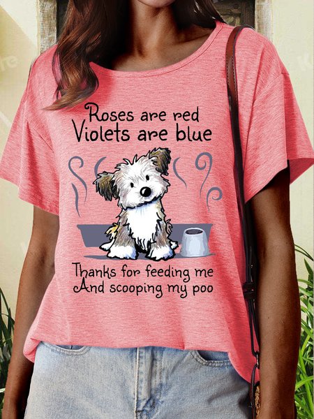

Women's Dog Lover Funny Casual T-Shirt, Pink, T-shirts