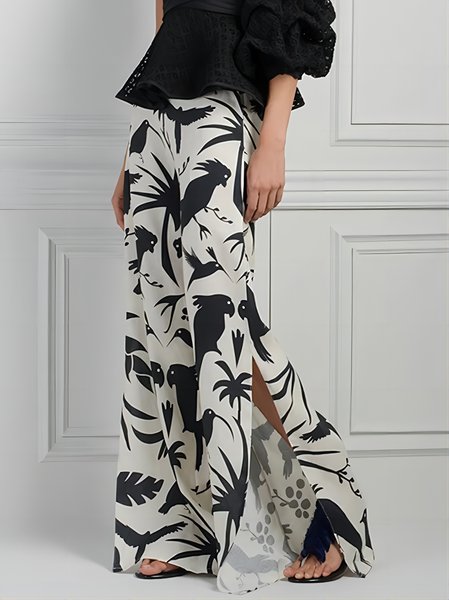 

Floral Casual No Elasticity Sweatpants & Joggers, As picture, Pants