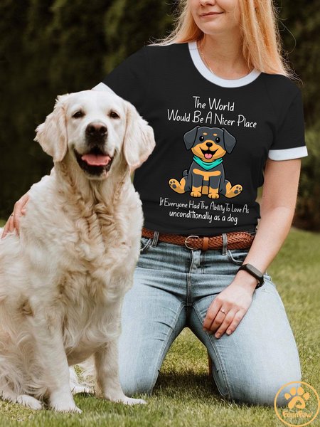 

Lilicloth X Funnpaw X Ana The World Would Be A Nicer Place If Everyone Had The Ability To Love As Anconditionally As A Dog Women's T-Shirt, Black, T-shirts