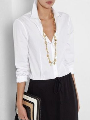

Loose Shirt Collar Urban Plain Blouse, White, Shirts & Blouses