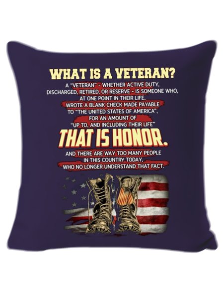 

18*18 What Is A Veteran Backrest Cushion Pillow Covers Decorations For Home, Dark blue, Pillow Covers