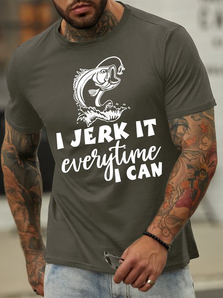 

Lilicloth X Y Fishing I Jerk It Everytime I Can Men's T-Shirt, Deep gray, T-shirts