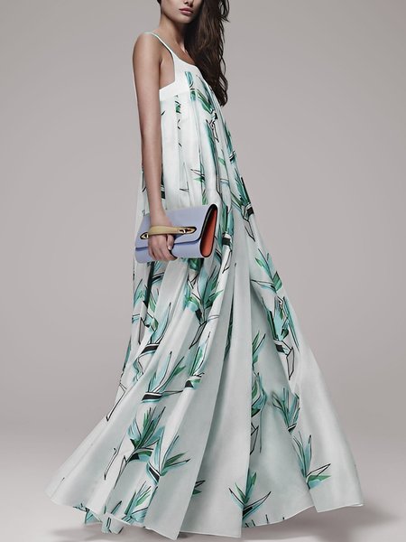 

Vacation Plants Spaghetti Regular Fit Dress, As picture, Maxi Dresses