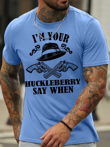 

Lilicloth X Y I'm Your Huckleberry Say When Men's T-Shirt, Light blue, T-shirts