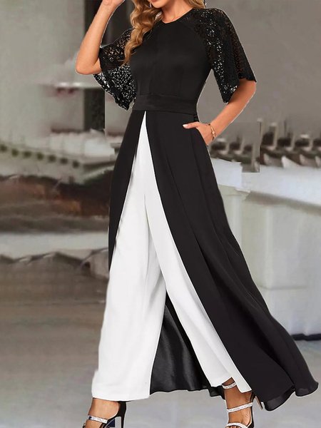 

Daily Crew Neck Elegant Half sleeve Plain Shirt, Black, Blouses and Shirts