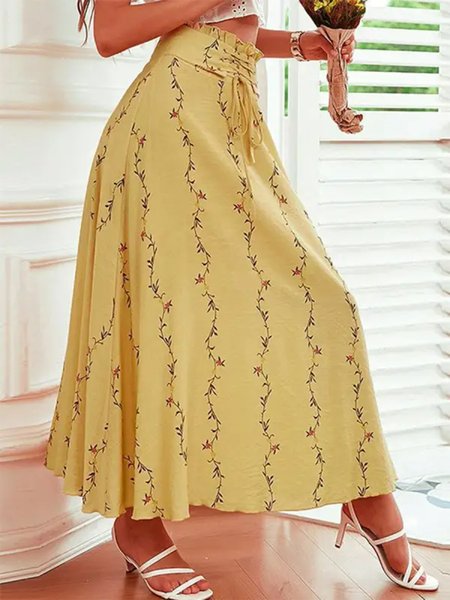 

Floral Vacation Loose Skirt, Yellow, Skirts