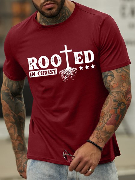 

Lilicloth X Jessanjony Cross Rooted In Christ Men's T-Shirt, Red, T-shirts